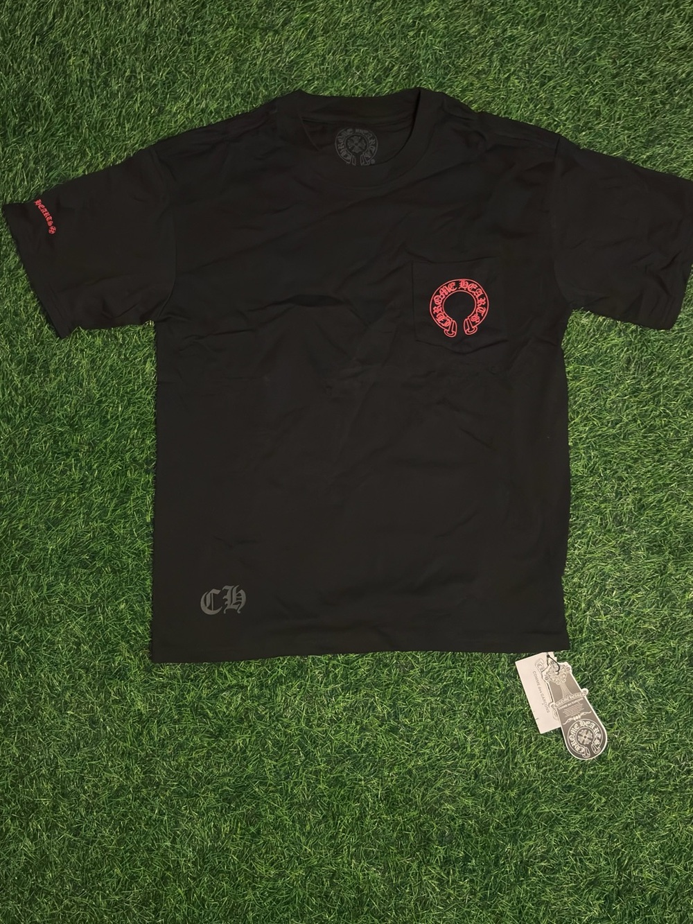 *SALE* Black Short-Sleeve Graphic T-Shirt with Red Logo